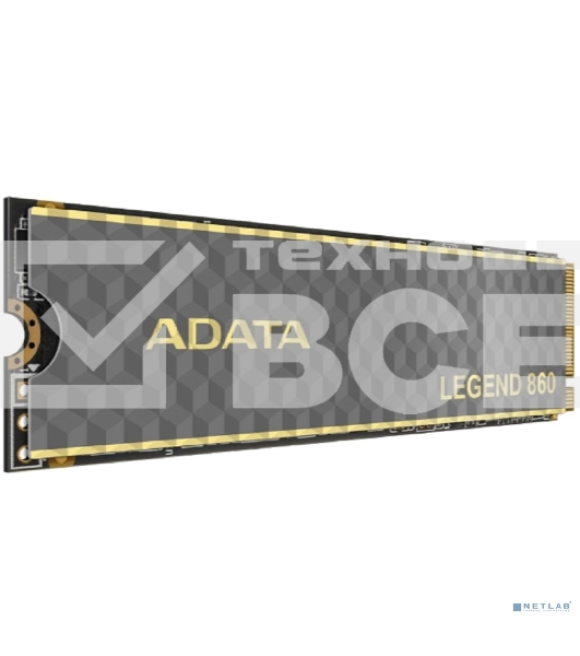Накопитель SSD ADATA LEGEND 860, 1Tb, PCIe 4.0 x4, 2280, NVMe, R/W 6000/4000, с радиатором