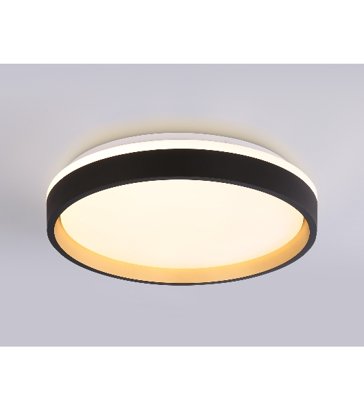 Светодиодный светильник RGB Ambrella light FZ604 BK/GD черный/золото IP20 46W 3000K-6500K+RGB D390*80 (ПДУ ИК)