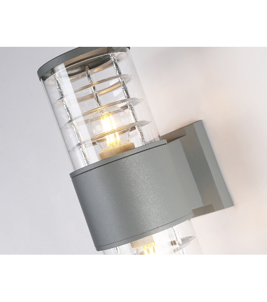 Светильник Ambrella light ST2523/2 GR/CL серый/прозрачный IP54 E27/2 max 40W 305*110*155