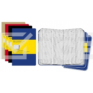 Блокнот Moleskine CAHIER JOURNAL QP322 XLarge 190х250мм обложка картон 120стр. клетка черный (3шт)