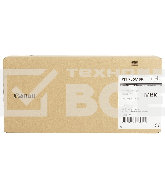 Картридж струйный Canon PFI-706 MBK (6680B001) черный матовый (700 мл) для Canon iPF8300S/8400/9400S/9400