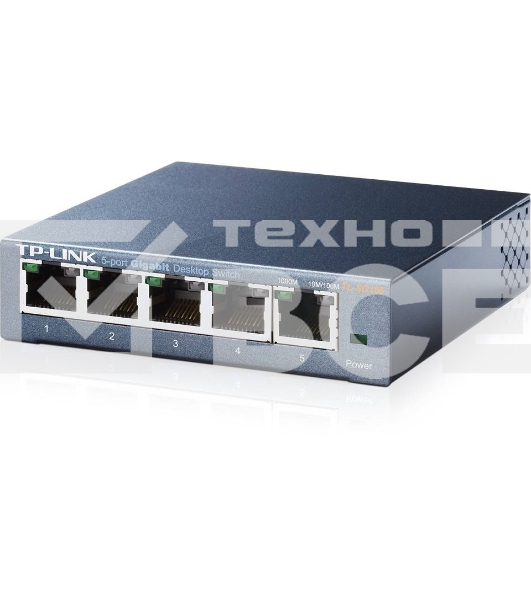 Коммутатор TP-Link SOHO TL-SG105 5-port Desktop Gigabit Switch, 5 10/100/1000M RJ45 ports, metal case