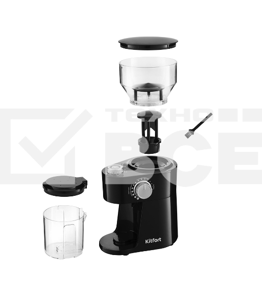 Кофемолка Kitfort КТ-741 Мощность 200 Вт.Емкость для молотого кофе 100 г.Емкость резервуара 230 г