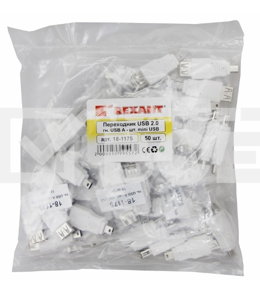 Переходник гнездо USB-A (Female)-штекер miniUSB (Male) Rexant