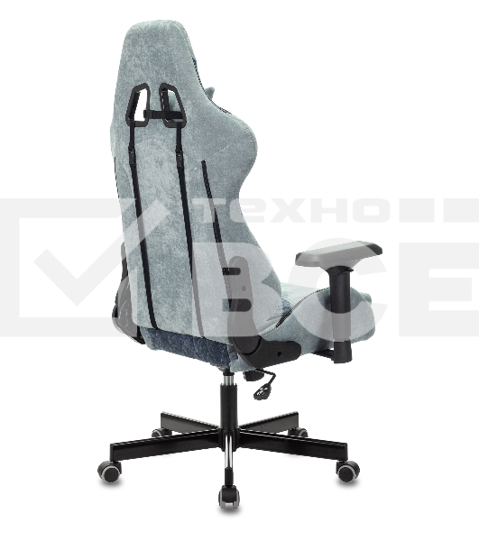Кресло игровое Бюрократ VIKING 7 KNIGHT BL FABRIC синий текстиль/эко.кожа крестовина металл/пластик