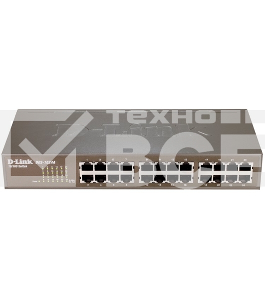 Коммутатор D-Link DES-1024A/E1B, 24-port UTP 10/100Mbps Auto-sensing, Stand-alone, Unmanaged