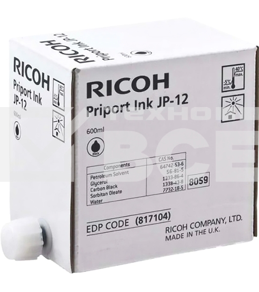 Краска Ricoh JP1210/1250/3000/Nashuatec CP308/b/4 (фл,600 мл) (JP-12/817104)