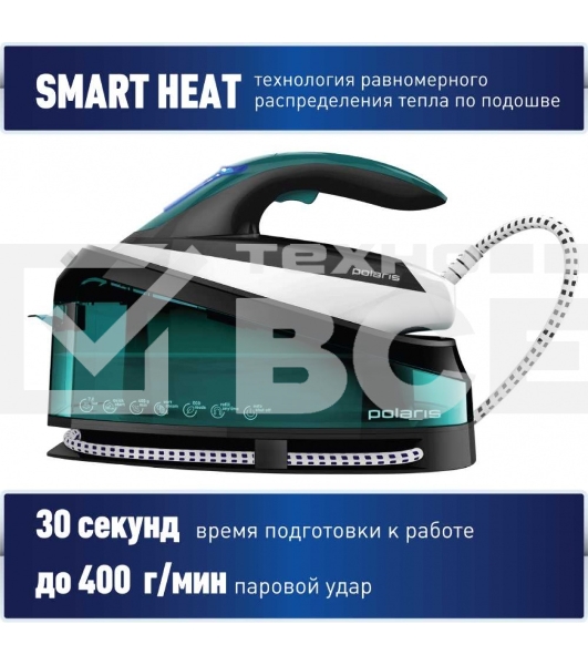Паровая станция Polaris PSS 7510K зеленый/черный