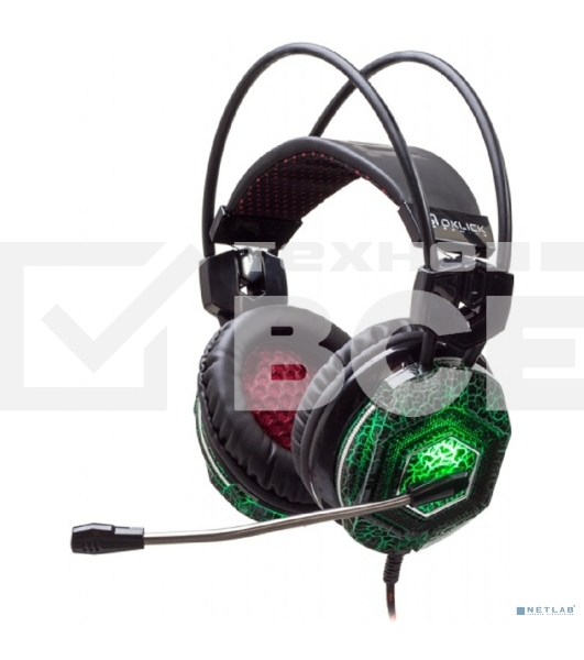 Наушники с микрофоном Oklick HS-L500G черный 2.2м мониторы оголовье