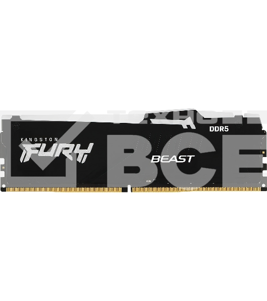 Оперативная память Kingston Fury Beast Expo, DDR5, 8GB (1x8GB), 5200MHz, CL36, DIMM, с радиатором, RGB, черный