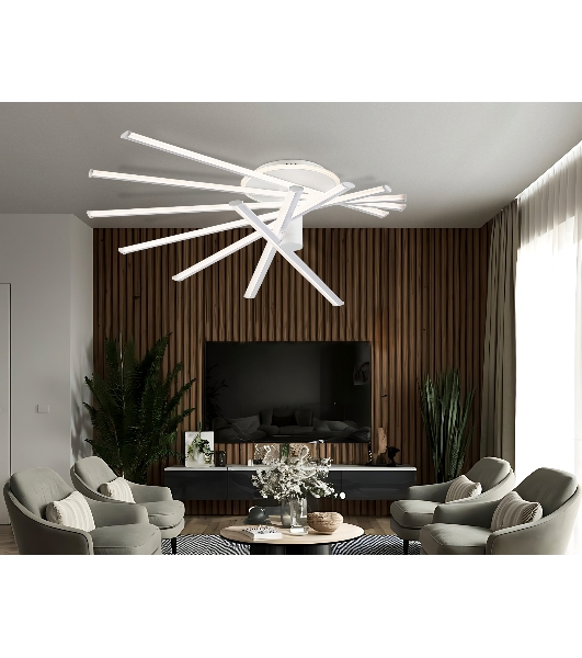 Потолочный светодиодный светильник Ambrella light FL6241 WH белый 135W 3000K-6400K 900*750*230 (ПДУ ИК)