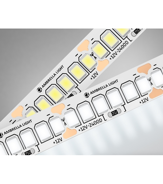 Светодиодная лента Ambrella light GS1502 2835 240Led/ 19.2W m/ 12V IP20 4500K/ 5000*10*1.2mm (2 конт.)