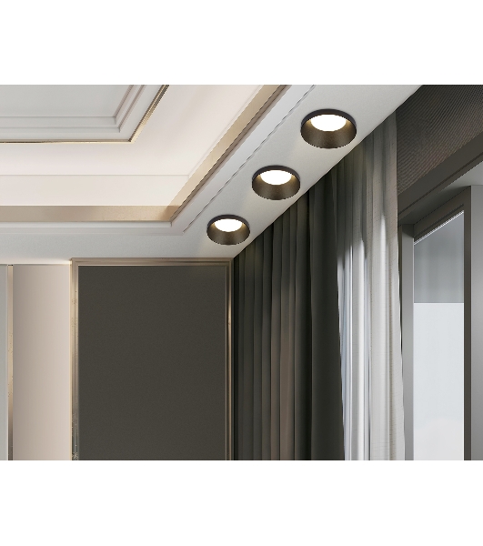Встраиваемый точечный светильник Ambrella light TN102802 BK черный GU5.3 D71*34