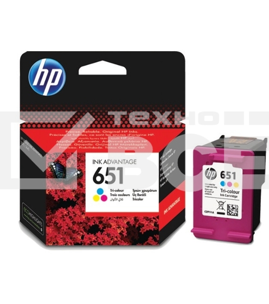 Картридж струйный HP 651 C2P11AE трехцветный для HP DJ IA5575e (300стр.)