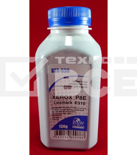 Тонер XEROX P8e/Lexmark E310 (фл,130 г) B&W Standart фас России