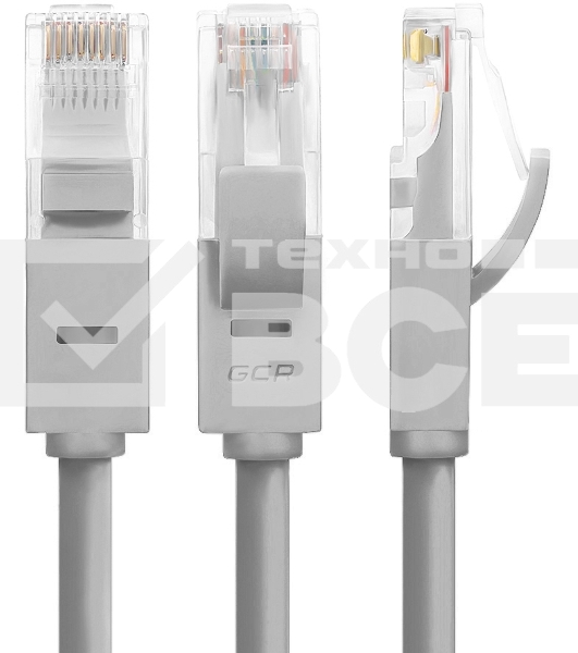 Патч-корд Greenconnect прямой 3.0m, UTP кат.5e, серый, позолоченные контакты, 24 AWG, литой, GCR-LNC03-3.0m, ethernet high speed 1 Гбит/с, RJ45, T568B Greenconnect Патч-корд прямой 3.0m, UTP кат.5e, серый, позолоченные контакты, 24 AWG, литой, GCR-LNC03-3