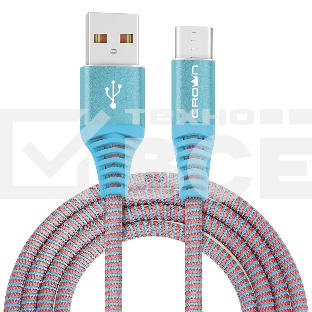 Кабель Crown USB - USB Type-C CMCU-3102C blue