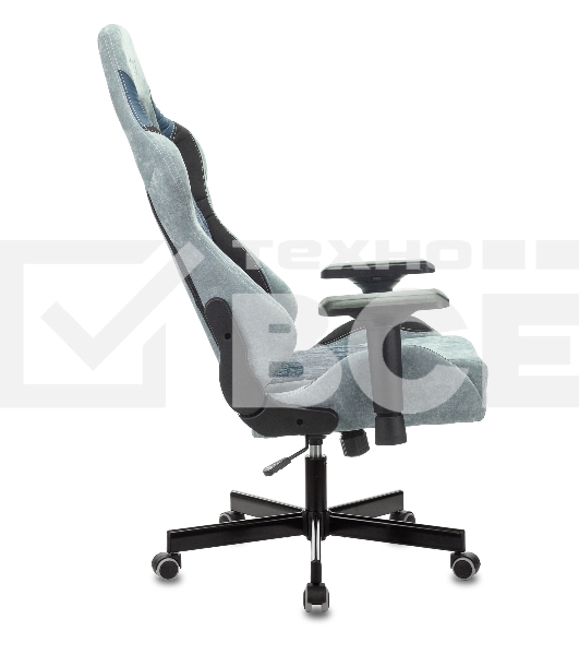 Кресло игровое Бюрократ VIKING 7 KNIGHT BL FABRIC синий текстиль/эко.кожа крестовина металл/пластик