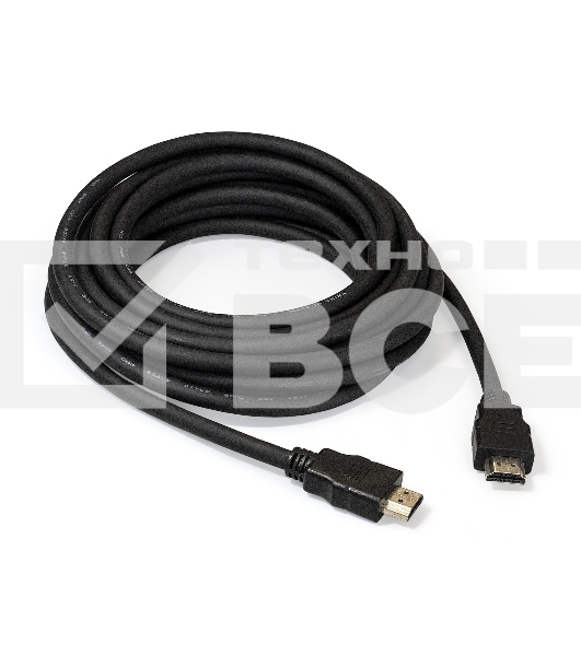Кабель HDMI Exegate EX287732RUS EX-CC-HDMI2-5.0 (19M/19M, v2.0, 5м, 4K UHD, Ethernet, позолоченные контакты)