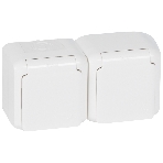 Розетка Legrand 2-м ОП Quteo 16А с защитной крышкой, защитные шторки, с заземлением IP44 белая Leg 782323, фото2