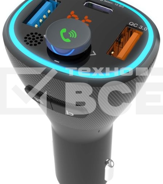 Автомобильный FM-модулятор Ritmix FMT-B300 черный BT USB (80000849)