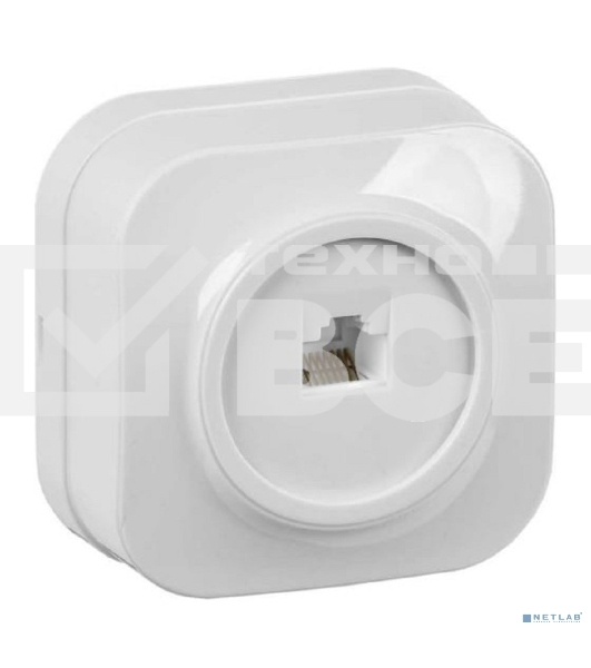 Розетка компьютерная 1-м ОП Glory РК10-ХБ белый IEK EKH10-K01