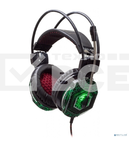 Наушники с микрофоном Oklick HS-L500G черный 2.2м мониторы оголовье
