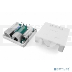 Розетка компьютерная RJ-45(8P8C), категория 5e, экранированная, двойная, внешняя, Dual IDC Hyperline SB1-2-8P8C-C5e-SH-WH, фото2