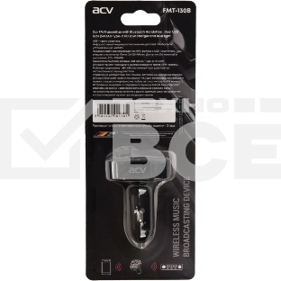 Автомобильный FM-модулятор ACV FMT-130B черный BT USB (40580)