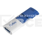 Флеш диск Netac U182 Blue 64Gb <NT03U182N-064G-30BL>, USB3.0, сдвижной корпус, пластиковая бело-синяя, фото2