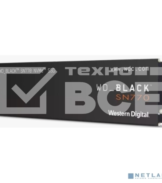 Накопитель SSD WD Black SN770 WDS500G3X0E, 500Gb, PCIe 4.0 x4, M.2 2280, NVMe, R/W 5000/4000