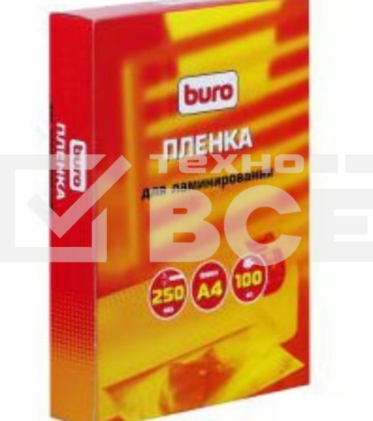 Пленка для ламинирования Buro 75мкм A4 (100шт) глянцевая 216x303мм BU-4LP75