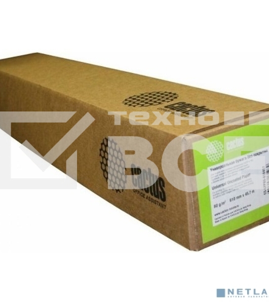 Бумага Cactus Eco CS-LFP80-420457E A2 420мм-45.7м/80г/м2/белый CIE155% (упак.:2рул)