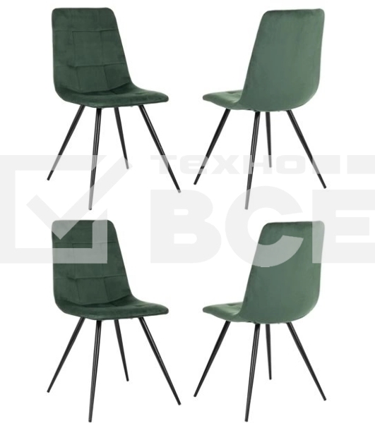 Стул для дома Бюрократ CH-K1_4 комплект 4 шт зеленый Holland 30 металл черный на ножках (CH-K1_1/HL30_4)