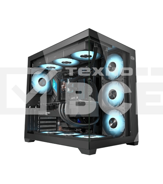 Корпус без блока питания PCCooler C3T700 BK, Midi-Tower, TG, no fans, 1xUSB-A 3.0 + 1xUSB-A 2.0 + 1xUSB-C, ATX, mATX, mITX черный