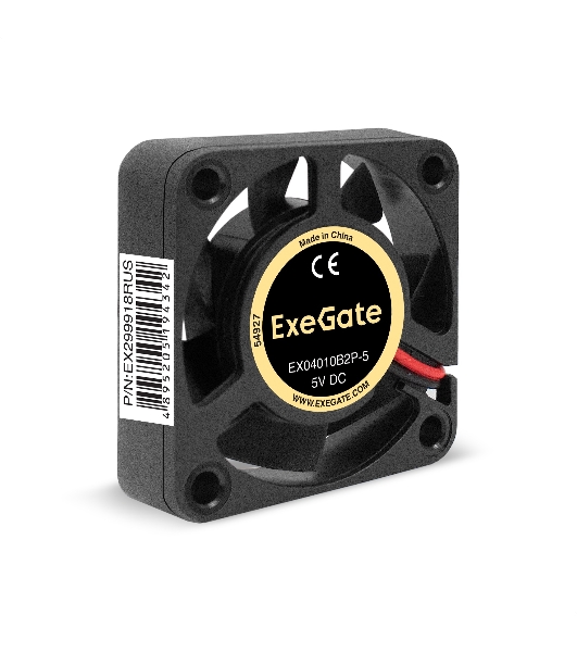 Вентилятор 5В DC ExeGate EX04010B2P-5 (40x40x10 мм, 2-Ball (двойной шарикоподшипник), 2pin, 5500RPM, 25dBA)