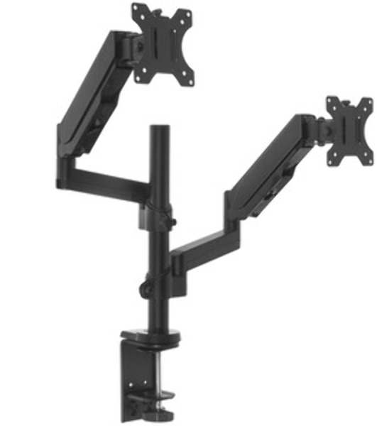 Кронштейн (держатель) ONKRON G140 для двух мониторов 13'-32' дюймов настольный, черный