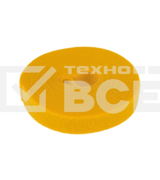 Лента-липучка многоразовая 5 м х 20 мм, желтая (1 шт.) Rexant