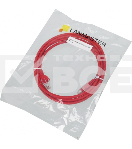 Кабель Патч-корд Lanmaster UTP LAN-PC45/U5E-2.0-RD вилка RJ-45-вилка RJ-45 кат.5е 2м красный LSZH (уп.:1шт)