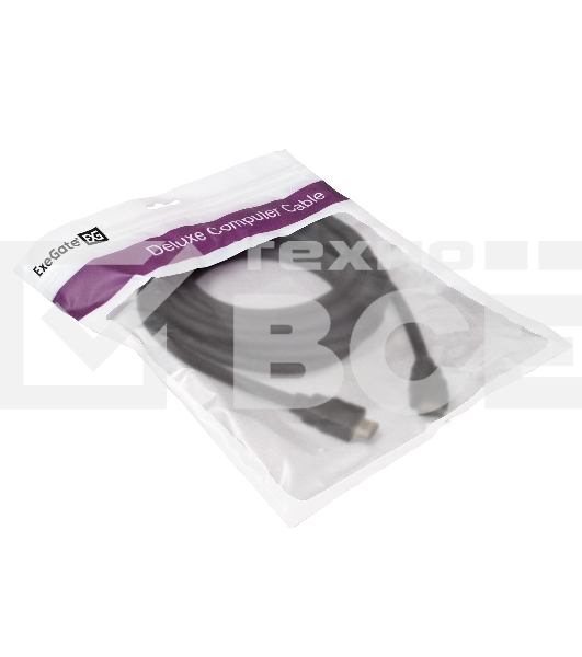 Кабель HDMI Exegate EX287732RUS EX-CC-HDMI2-5.0 (19M/19M, v2.0, 5м, 4K UHD, Ethernet, позолоченные контакты)