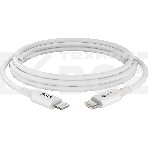 Кабель GCR PREMIUM 3.0m TypeC/Lightning MFI POWER DELIVERY 18 W, быстрая зарядка, белый силикон, AL case белый, белый ПВХ, GCR-53756, фото2