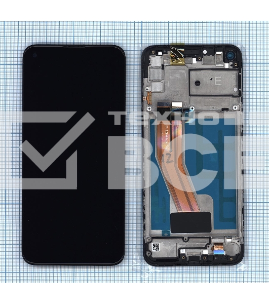 Дисплей для Samsung Galaxy M11 SM-M115 черный с рамкой