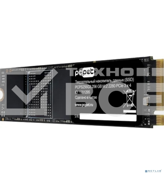 Накопитель SSD PC PET PCPS256G3, 256GB, PCIe 3.0 x4, M.2 2280, NVMe, R/W 1800/1000