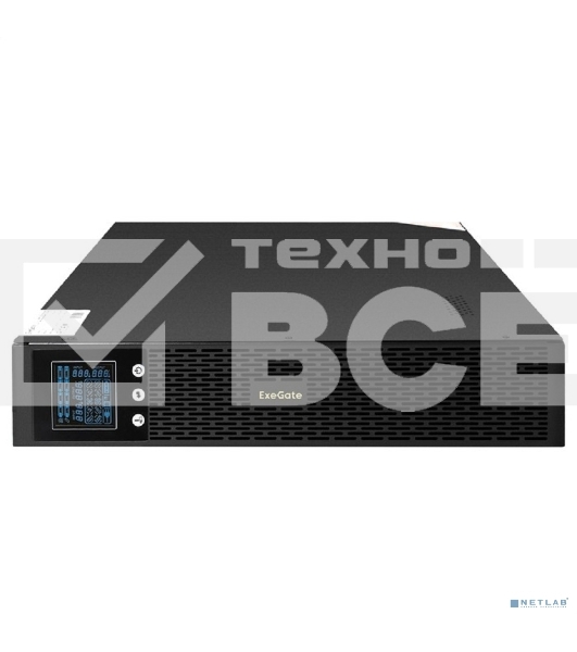 Источник бесперебойного питания Pure Sine Wave ExeGate SinePower UHB-3000.LCD.AVR.1SH.4C13.RJ.USB.2U <3000VA/2400W, LCD, AVR, 1*Schuko+4*C13, RJ45/11, USB, Rackmount 2U/Tower, металлический корпус, Black>