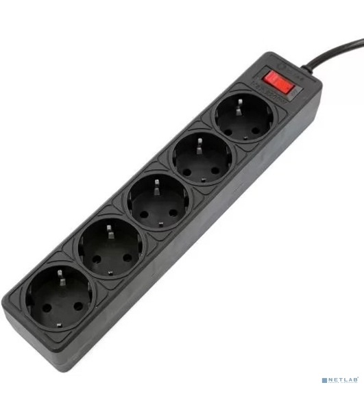 Сетевой фильтр 5bites GARDA SP5B-518 5S, 3x0.75 мм2, 1.8 м, черный