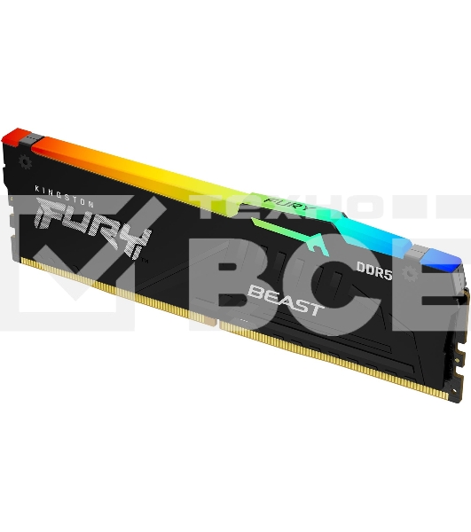 Оперативная память Kingston Fury Beast Expo, DDR5, 8GB (1x8GB), 5200MHz, CL36, DIMM, с радиатором, RGB, черный