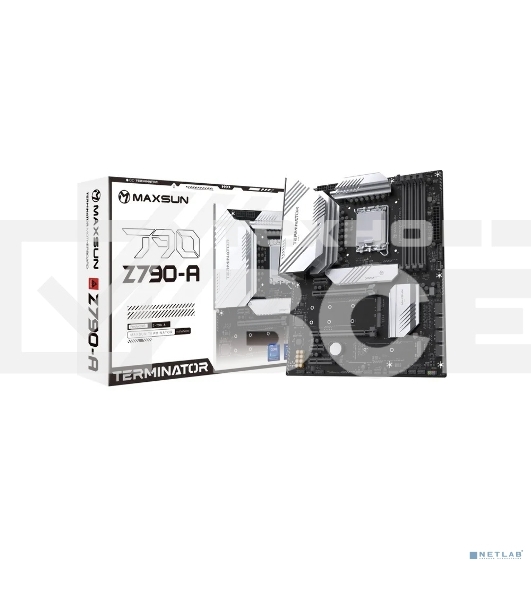 Материнская плата MAXSUN MS-Terminator Z790-A, LGA1700, Intel Z790, 4xDDR5, 4xSATA, 4xM.2, 1xPCIe 5.0 x16, 1xPCIe 4.0 x4, 1xPCIe 3.0 x4, 2xPCIe 3.0 x1, 1xHDMI, 1xDP, 1x2.5Gb LAN, Wi-Fi 6E, Bluetooth 5.3, 1xUSB-C 20Gbps, 4xUSB-A 5Gbps, 4xUSB-A 2.0, 6x3.5 м