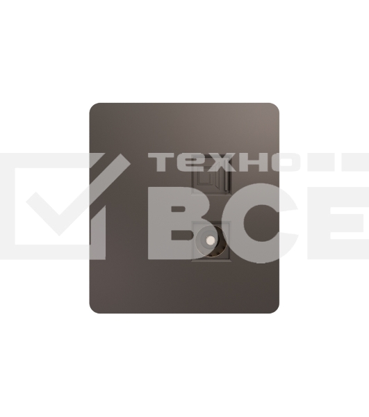 Розетка телевизионная Kranz ROUND компьютерная RJ45 кат6 + TV с/у титан