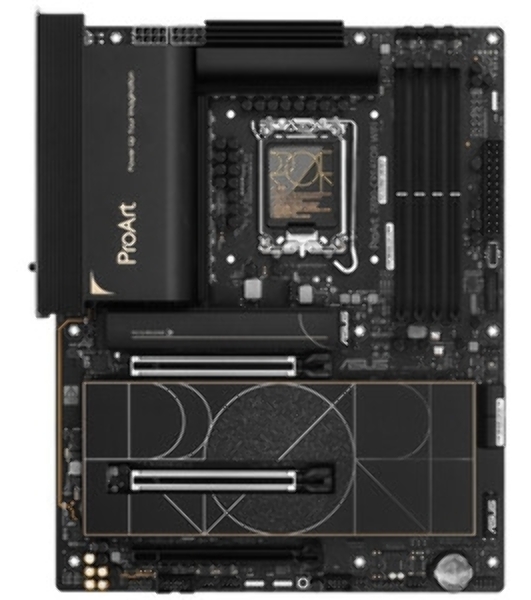 Материнская плата ASUS ProArt Z890-CREATOR WIFI, LGA 1851, Intel Z890, 4xDDR5, 4xSATA, 5xM.2, 2xPCIe 5.0 x16, 1xPCIe 4.0 x16, 1xHDMI, 1xDP, 1x 10Gb LAN, 1x 2.5Gb LAN, 2xUSB-C 10Gbps, 6xUSB-A 10Gbps, 1xUSB-A 2.0, 7.1, ATX