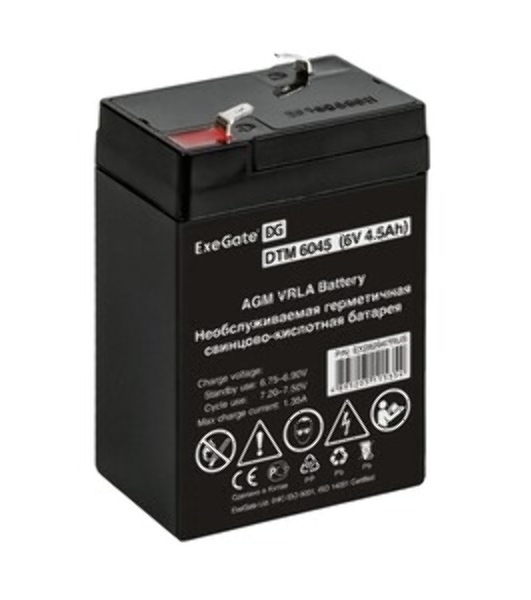 Батарея для ИБП ExeGate EP234535RUS DT 6045/EXG645 (6V 4.5Ah) клеммы F1